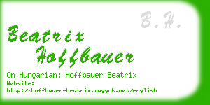 beatrix hoffbauer business card